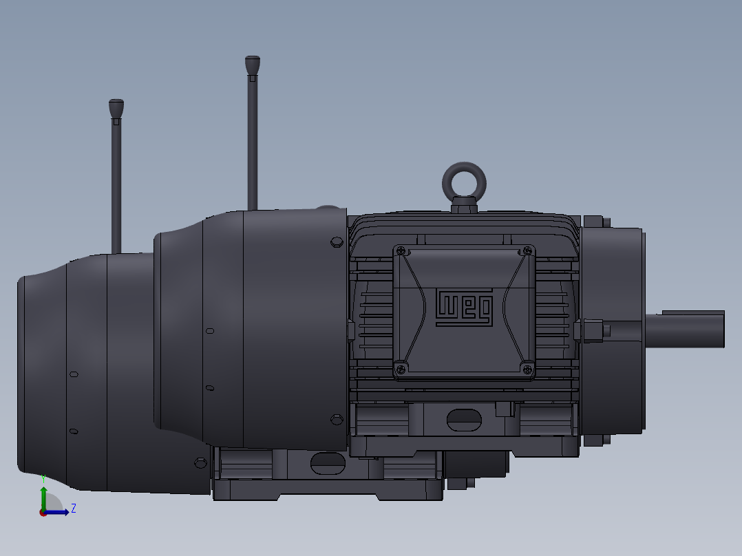 Nema W22制动电机Weg框架324T左视图