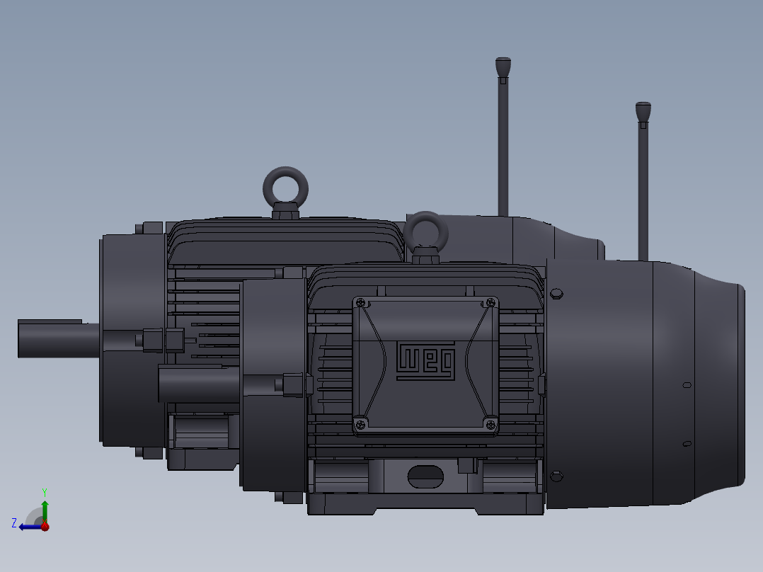 Nema W22制动电机Weg框架324T右视图