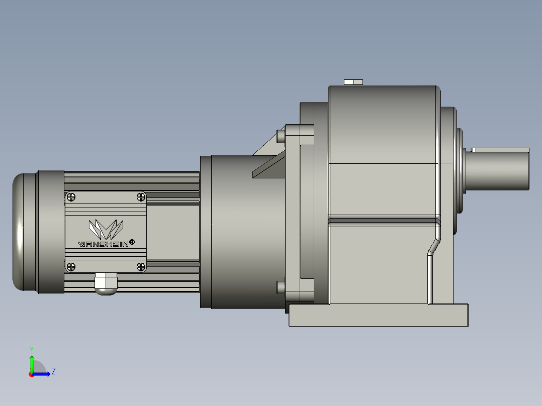 GH卧式高速比附三相单相铝壳刹车齿轮减速马达GH-40-400W-800-S-G1-LD-HO左视图