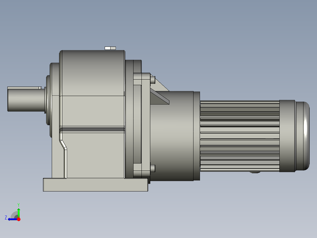 GH卧式高速比附三相单相铝壳刹车齿轮减速马达GH-40-400W-800-S-G1-LD-HO右视图