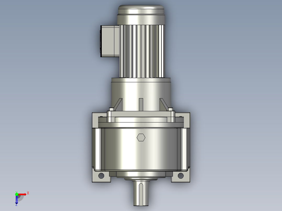 GH卧式高速比附三相单相铝壳刹车齿轮减速马达GH-40-400W-800-S-G1-LD-HO俯视图
