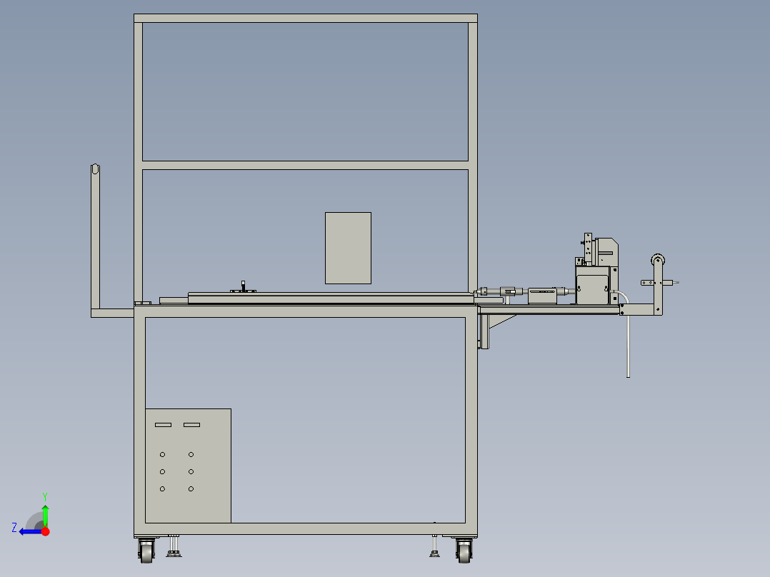 海绵内芯冲压设备右视图