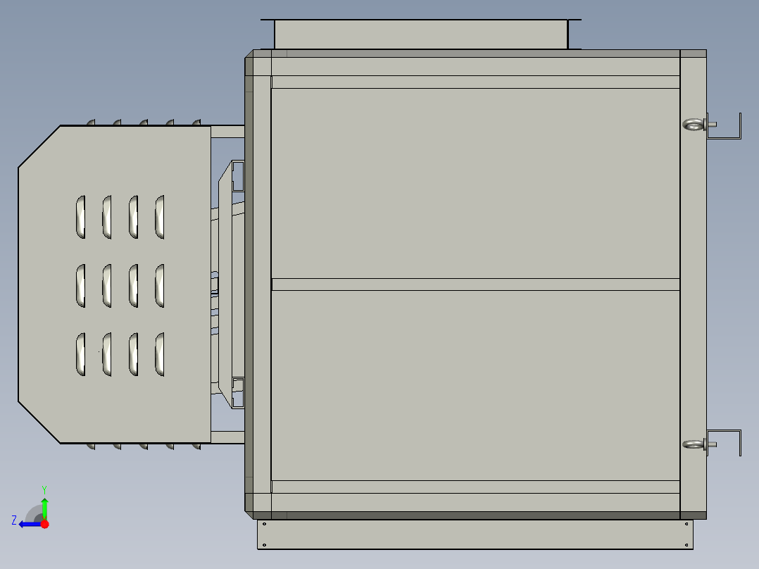 粉末涂料用的稳定型高压风机右视图