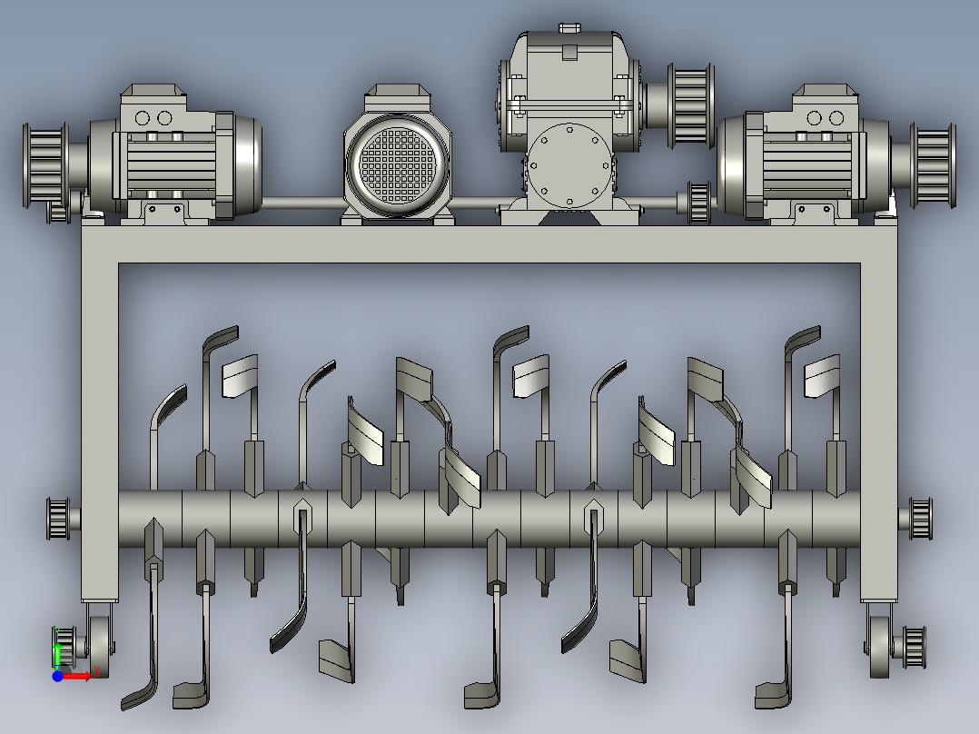 抛翻装置前视图