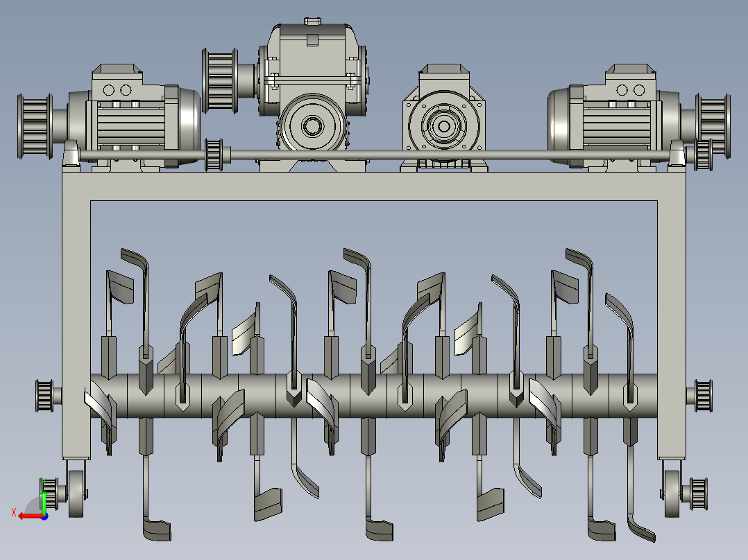 抛翻装置后视图