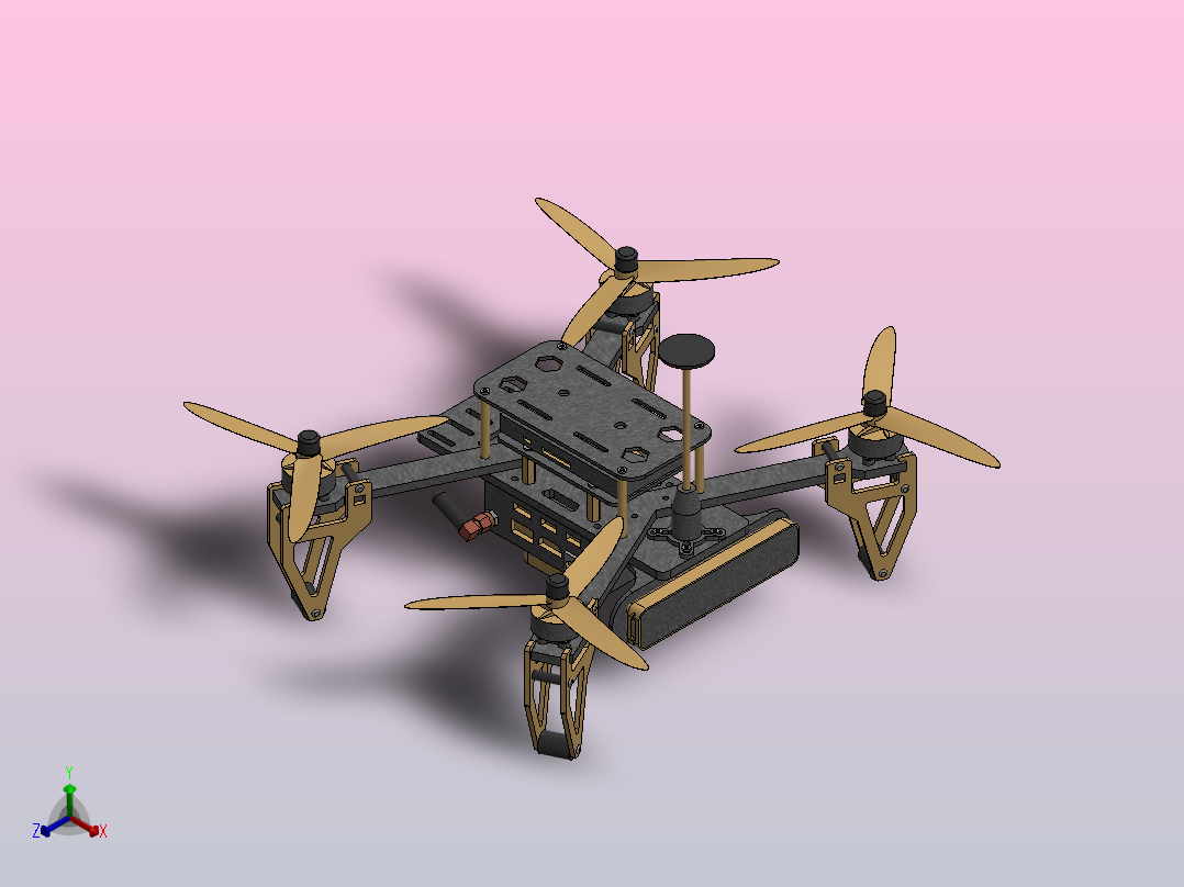 Drone race PX4无人机正等轴测图