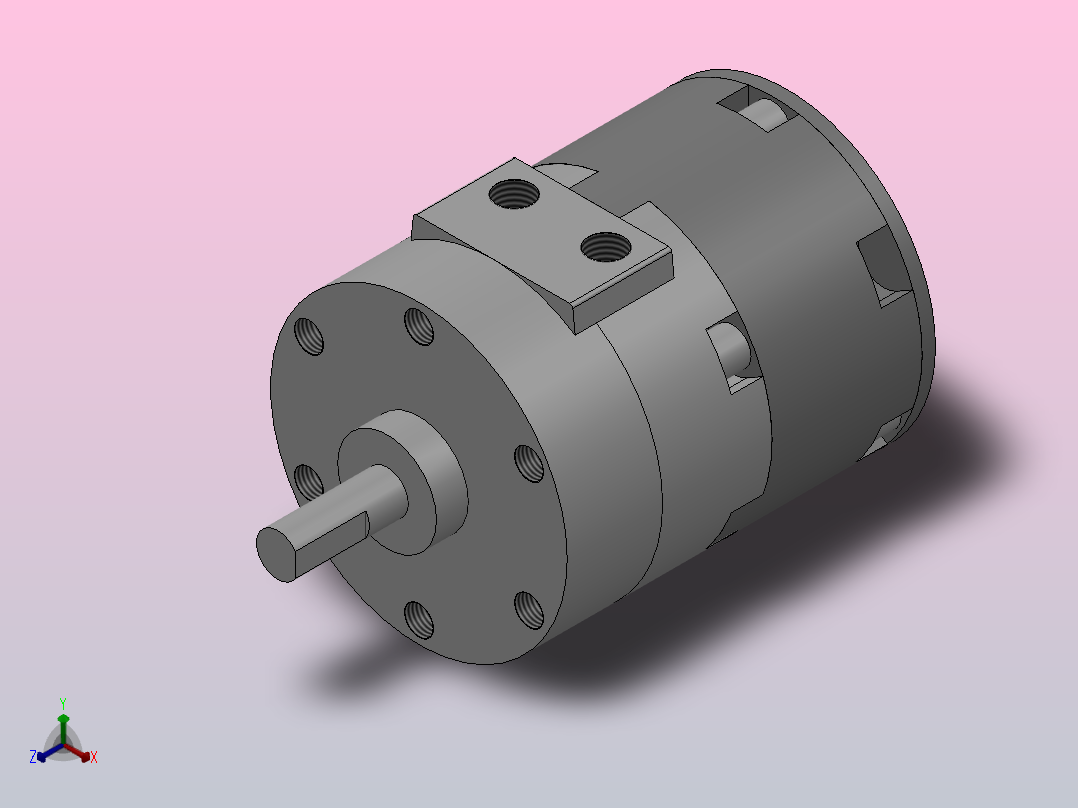 CRB2 叶片旋转气缸(带角度调整单元)[CRB2BWU20-90SZ]主视图