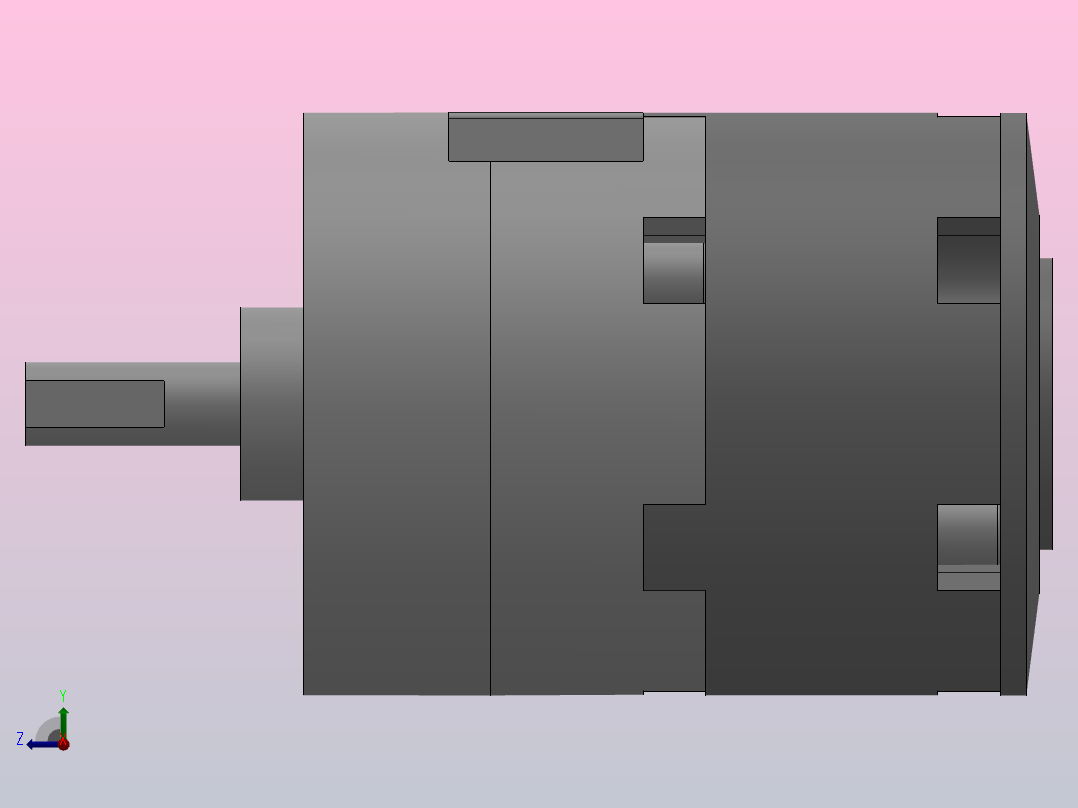 CRB2 叶片旋转气缸(带角度调整单元)[CRB2BWU20-90SZ]右视图