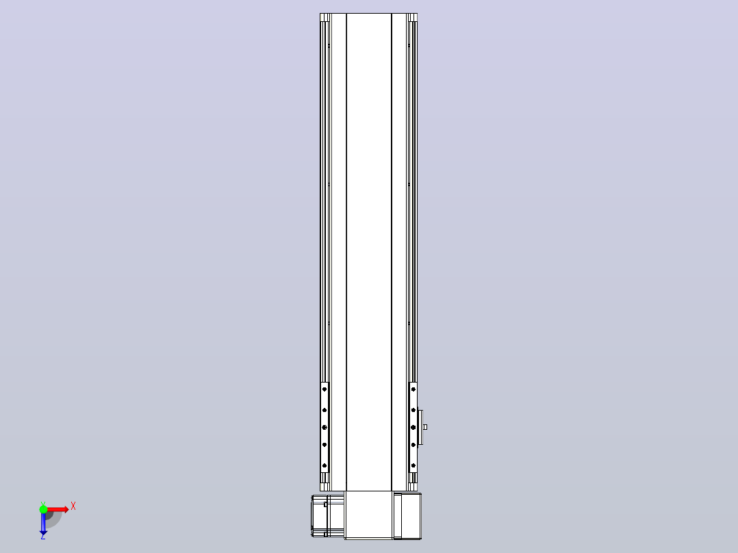 皮带直线轴半封闭可选导轨TPA-HNB-140D-120-L450-RP-Y-P40-N3俯视图