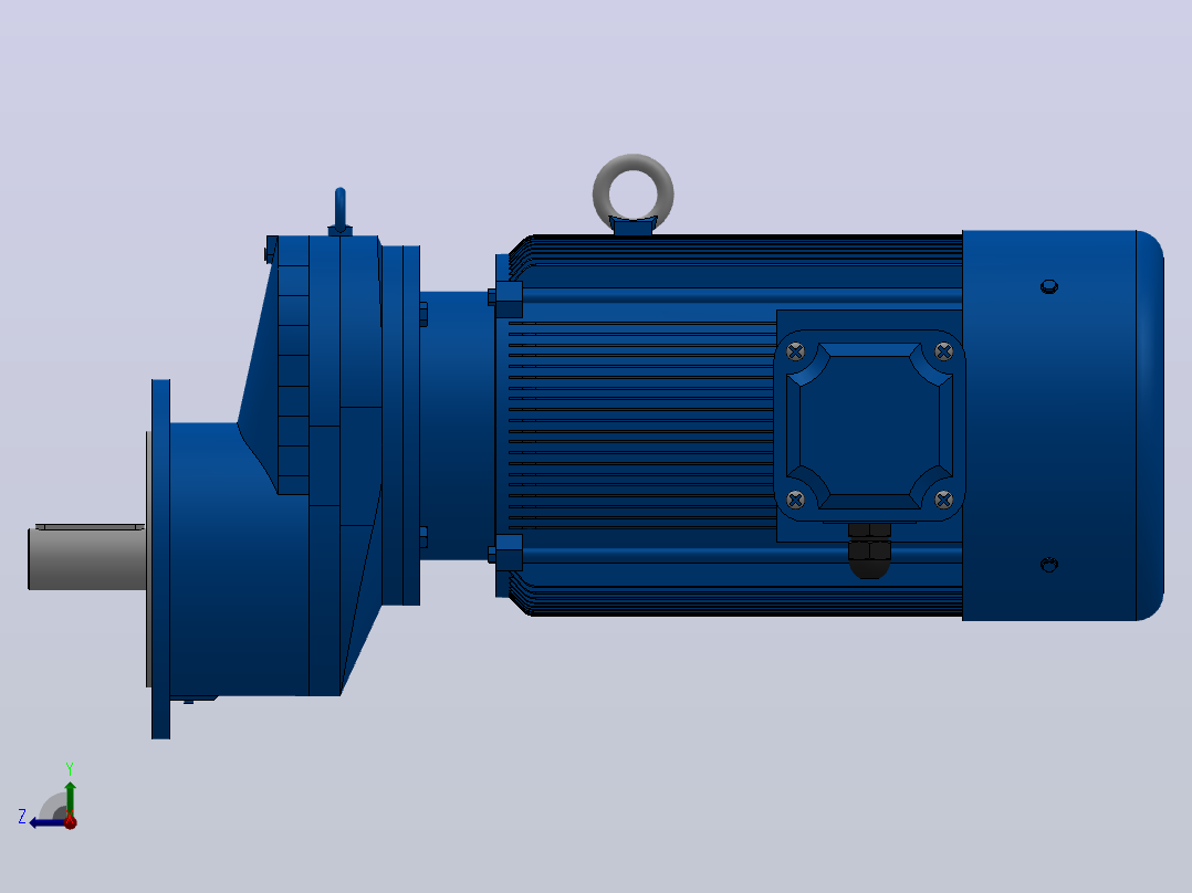 RXF107法兰轴伸式安装斜齿轮减速机RX107-Y22-4P-180L-M1-0°-Φ350右视图