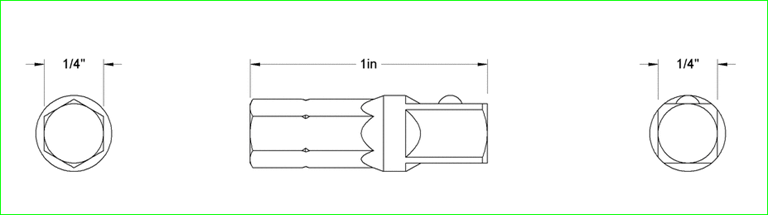 1-4英寸六角柄至1-4英寸方形驱动适配器
