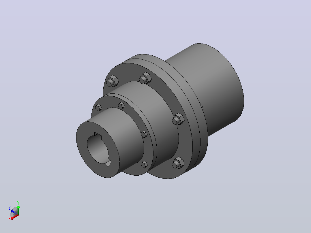 GⅡCLZ1～13型鼓形齿式联轴器_GⅡCLZ1联轴器 B 25×62／ B 25×62正等轴测图