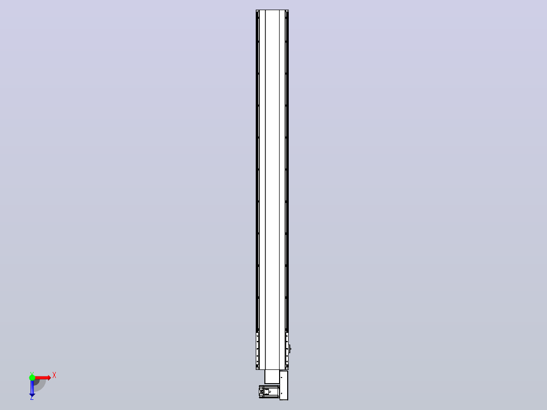 皮带直线轴半封闭可选导轨TPA-HNB-202D-140-L1900-MR-C-P75-N3俯视图