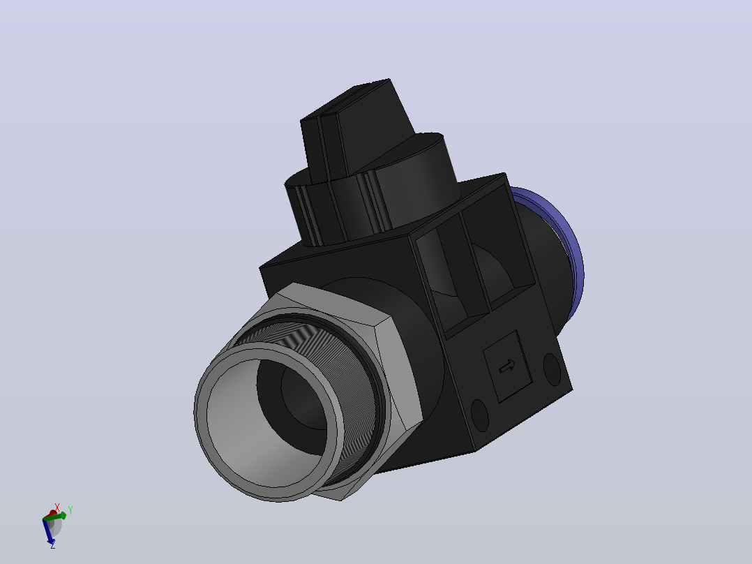 HVSF-G 由螺纹端流向插管端型-G螺纹_HVSF G04-10(B)前视图