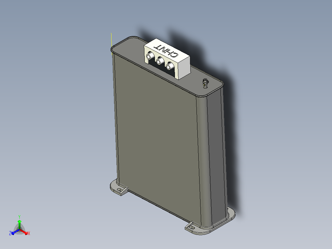BZMJ(0.4～0.48)-50～60kvar-3自愈式低电压并联电容器三维模型202202主视图