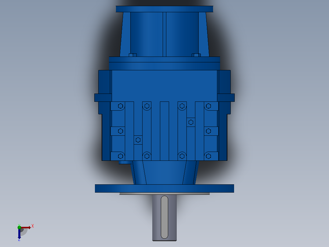 RF57ZP斜齿轮减速机RF57-4.39-M1-P63-Φ250俯视图