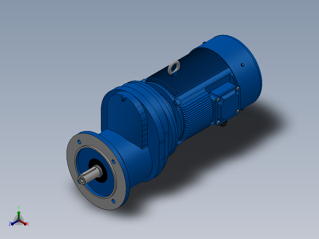 RXF57法兰轴伸式安装斜齿轮减速机RX57-Y0.37-4P-71-M1-0°-Φ160主视图