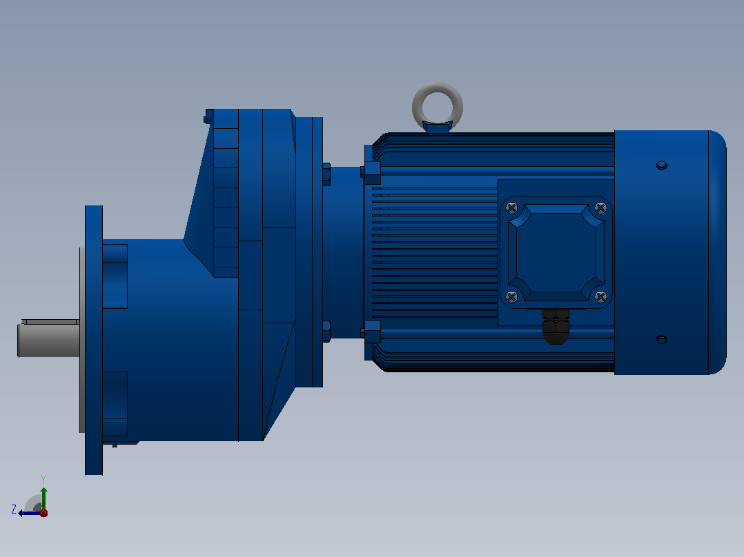 RXF57法兰轴伸式安装斜齿轮减速机RX57-Y0.37-4P-71-M1-0°-Φ160右视图