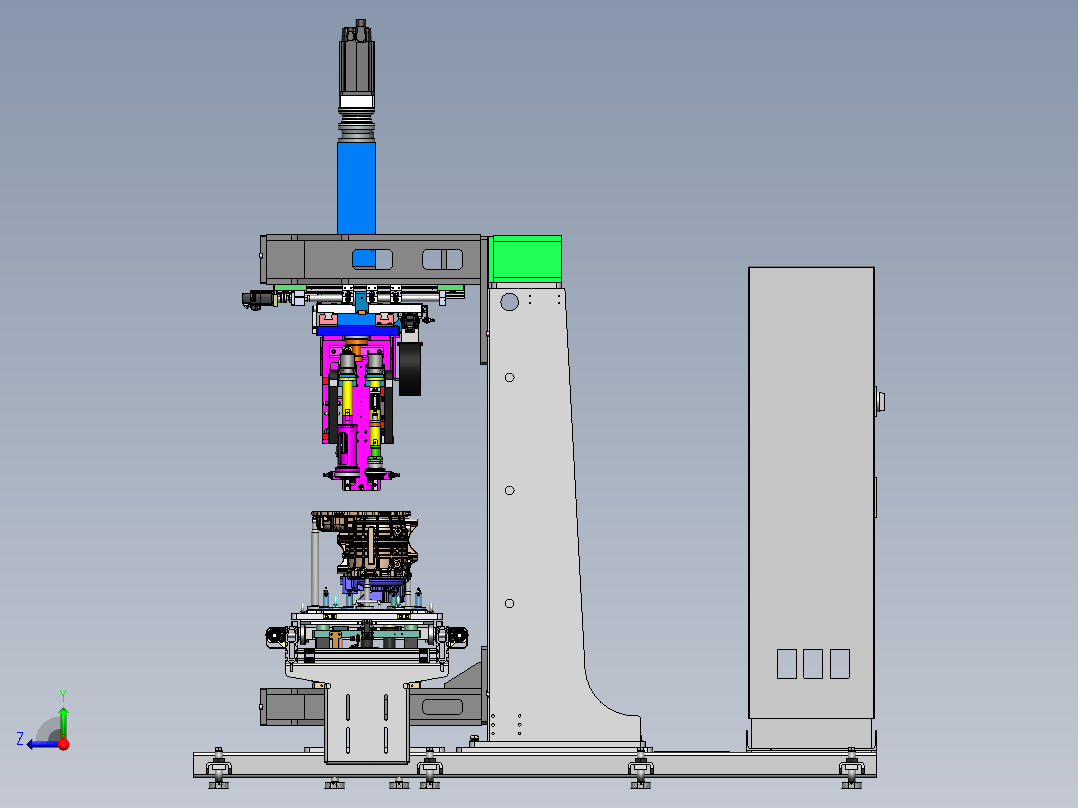 汽车电机壳体压装产线sw18可编辑右视图