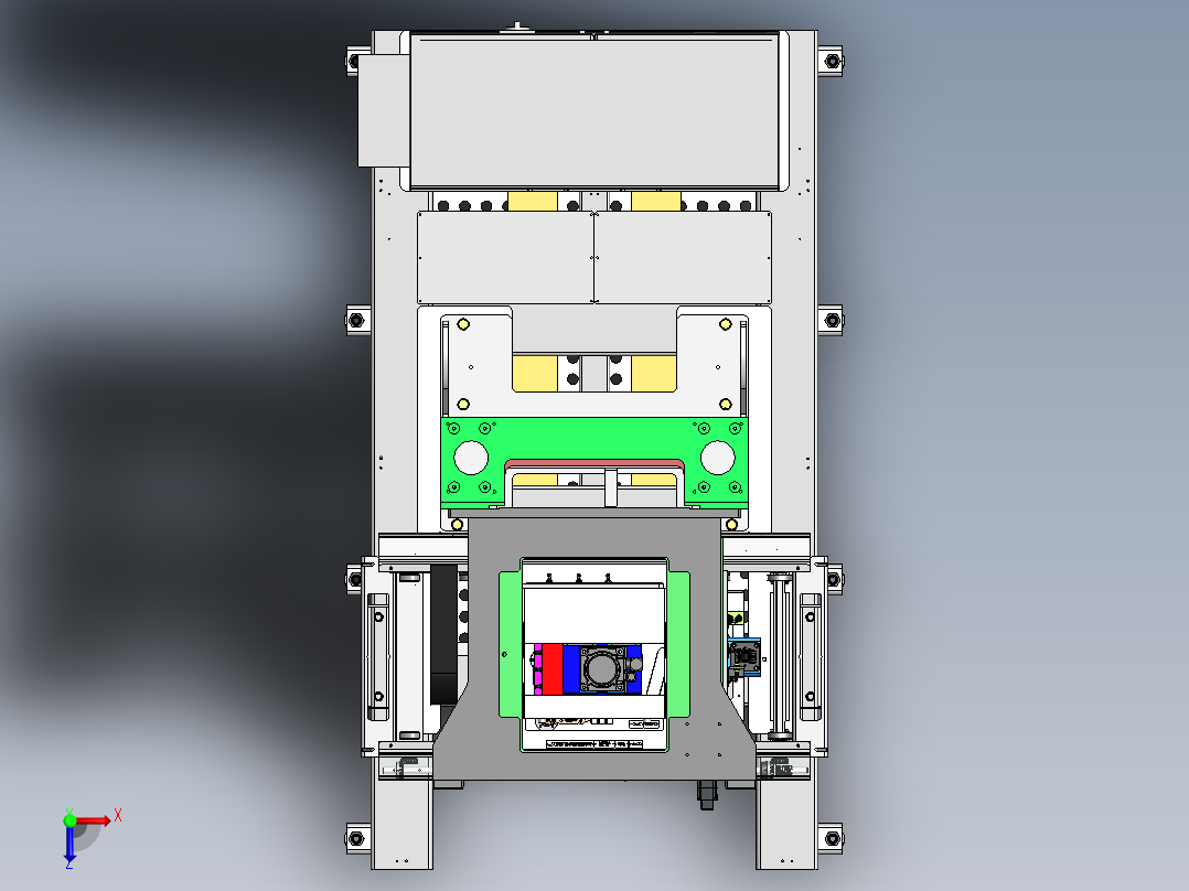 汽车电机壳体压装产线sw18可编辑俯视图