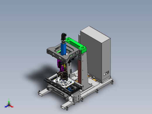 汽车电机壳体压装产线sw18可编辑正等轴测缩略图