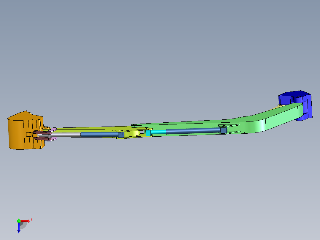 挖掘机主动臂（大臂）3D模型俯视图