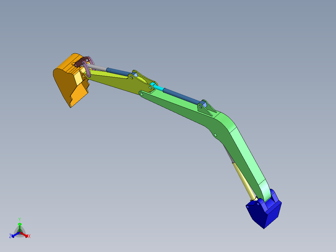 挖掘机主动臂（大臂）3D模型正等轴测图