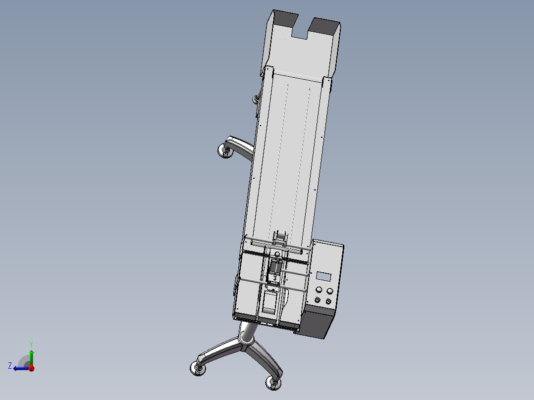 分页机3D图纸 机械设计图纸参考 非标自动化机械3D图纸设计1右视图