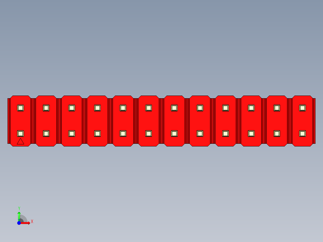 彩色公头100mil（2.54mm）系列-DS1021_red_2x12p_100mil_Type43_rev1.0前视图