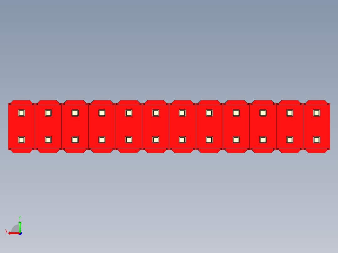彩色公头100mil（2.54mm）系列-DS1021_red_2x12p_100mil_Type43_rev1.0后视图