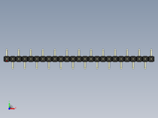 彩色公排针 100mil 2.54mm 系列-DS1022_black_25p_100mil_Type_SMT_R1_rev1.0前视缩略图