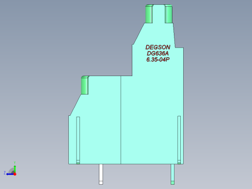 DEGSON DG636 系列 6.357.629.52mm 接线端子-DG636A-6.35-04P-14-00AH右视缩略图