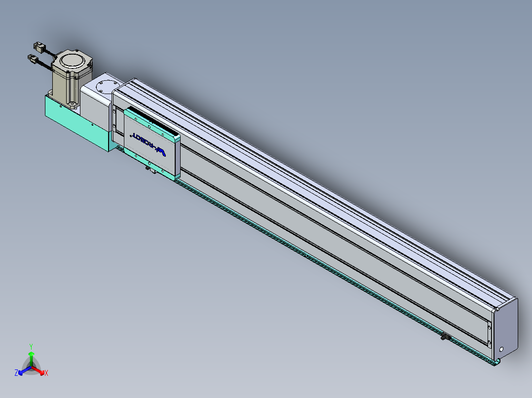 威洛博VBC同步带传动一无尘环境VBC14-L45-S900-BL-ZP75-C3正等轴测图