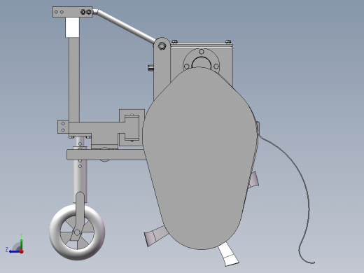 果园除草机设计-碎草机【含三维SolidWorks及9张CAD图纸】右视缩略图