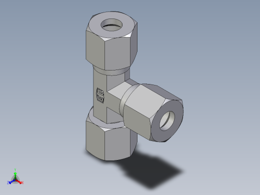 卡套式工业通用硬管接头EO_Swivel_nut_run_tee_EL08LCF
