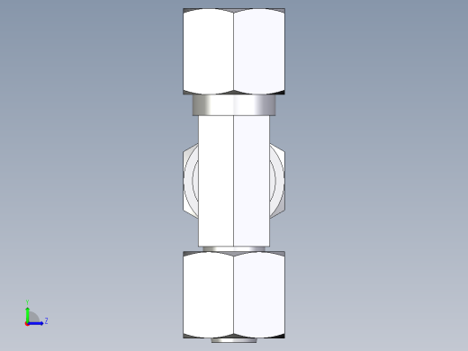 卡套式工业通用硬管接头EO_Swivel_nut_run_tee_EL08LCF左视缩略图