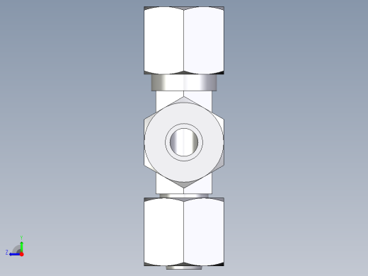 卡套式工业通用硬管接头EO_Swivel_nut_run_tee_EL08LCF右视缩略图