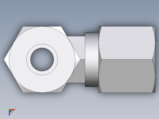 卡套式工业通用硬管接头EO_Swivel_nut_run_tee_EL08LCF俯视缩略图