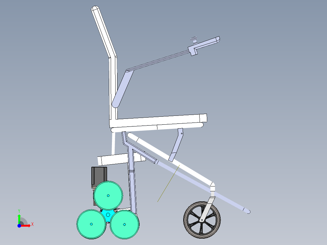 行星轮式电动爬楼轮椅10前视图