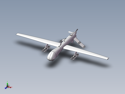 捕食者无人驾驶飞机3D设计图纸