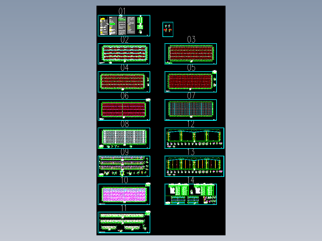 一层联跨钢结构带吊车厂房结构图纸