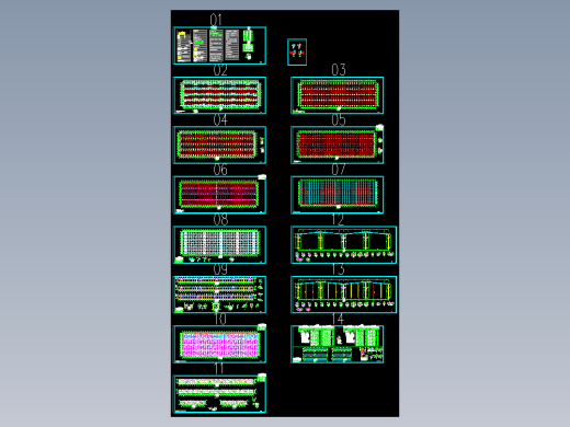 一层联跨钢结构带吊车厂房结构图纸