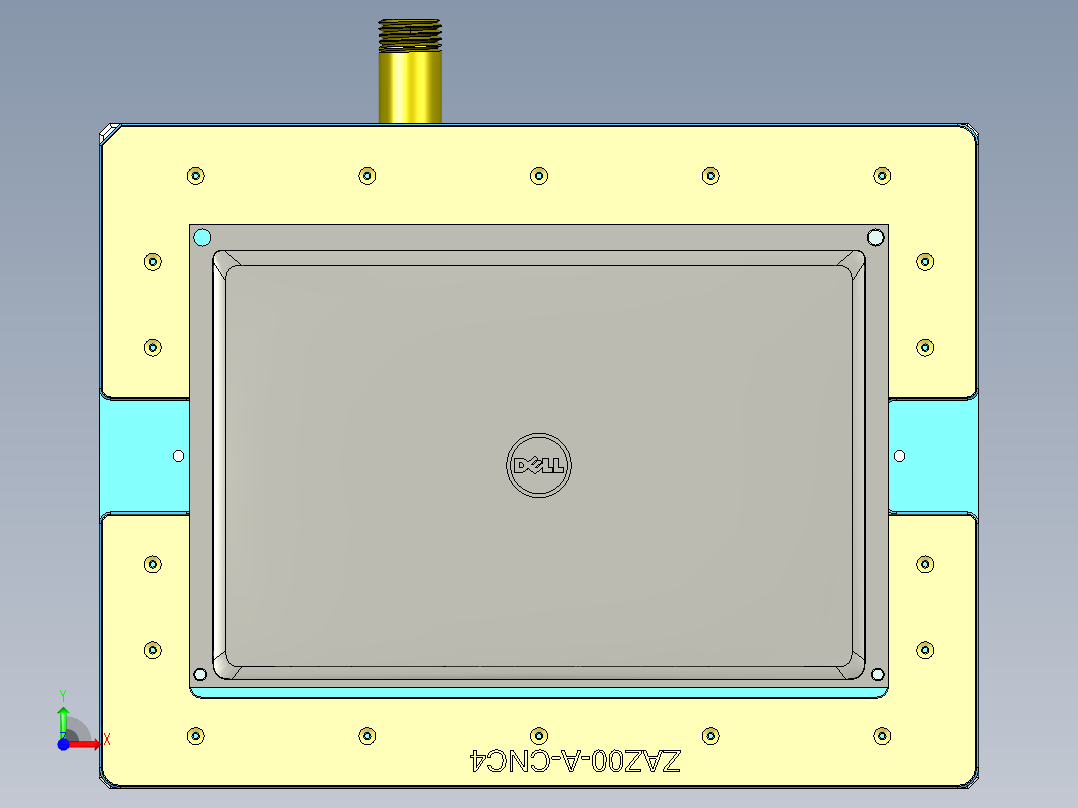 ZAZ00-A-笔记本CNC工装夹具三维模型CNC4铣弧度验证治具前视图