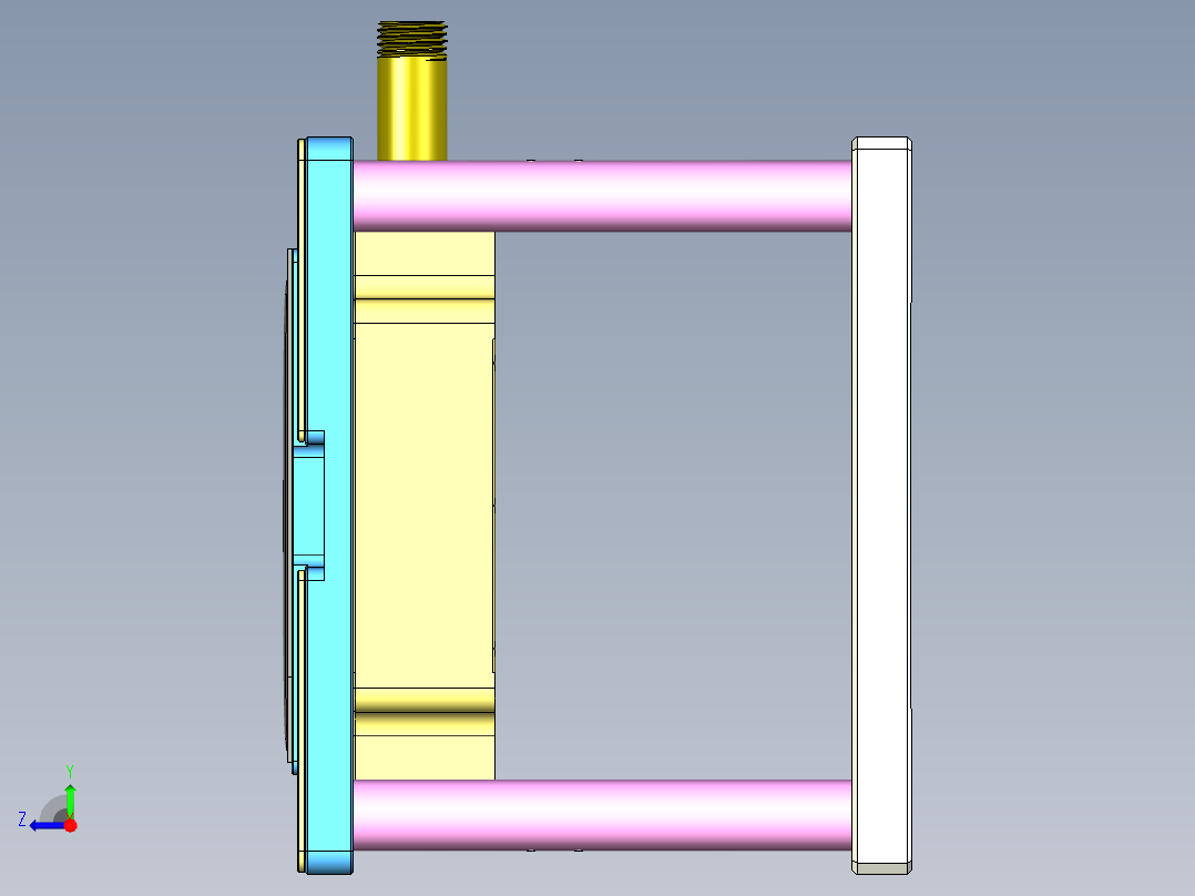 ZAZ00-A-笔记本CNC工装夹具三维模型CNC4铣弧度验证治具右视图