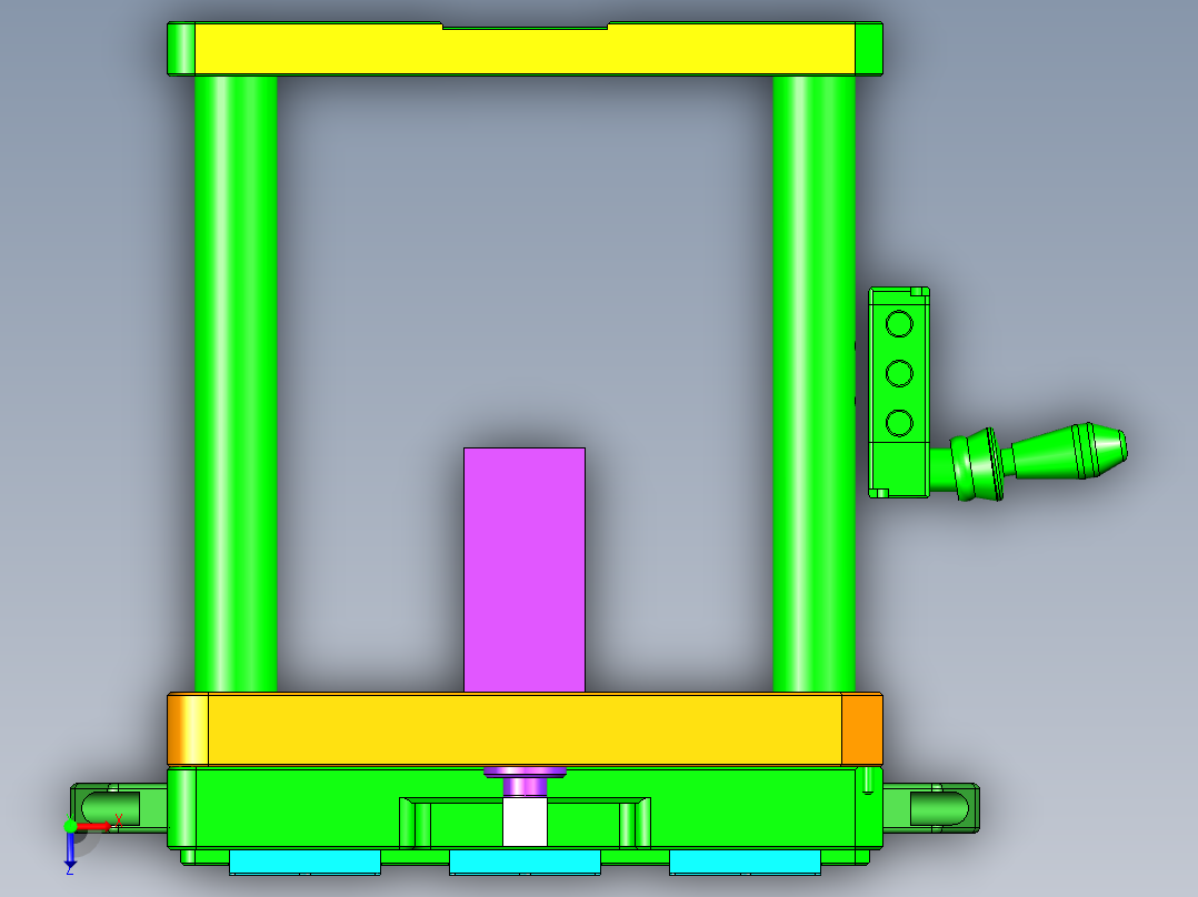 G2-笔记本CNC工装夹具三维模型CNC1-S俯视图