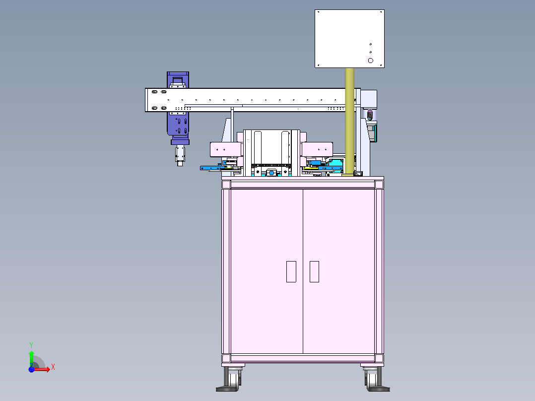 一种萃盘叠放上料设备sw18可编辑前视图