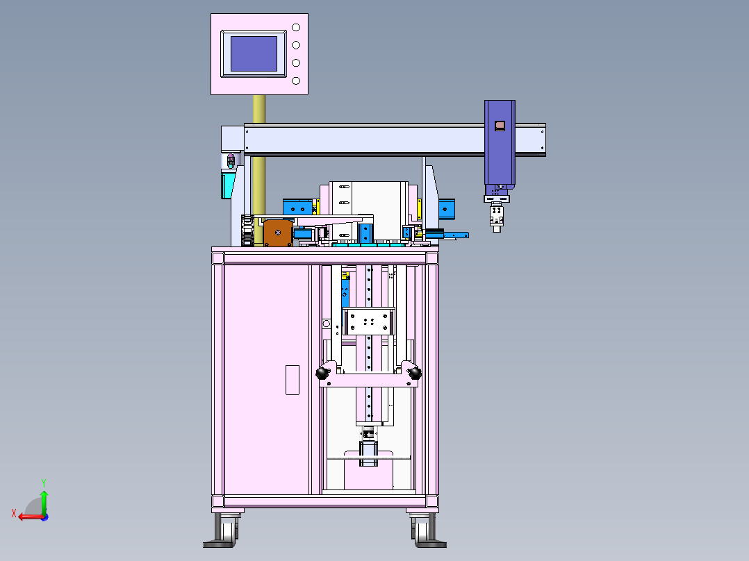 一种萃盘叠放上料设备sw18可编辑后视图