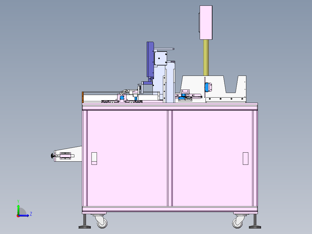 一种萃盘叠放上料设备sw18可编辑左视图
