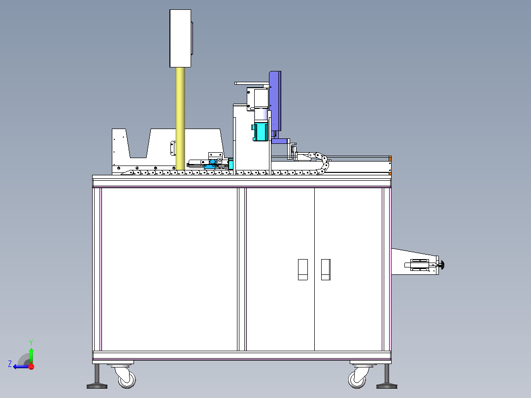 一种萃盘叠放上料设备sw18可编辑右视图
