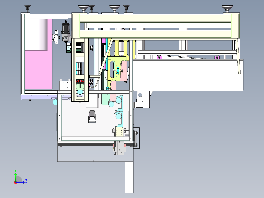 棒料超声波探伤及自动上下料设备sw18可编辑左视图